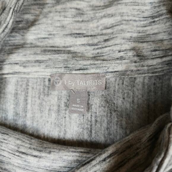 T by Talbots Women's Mock Neck Top Size Small Gray Athleisure Casual Neutral - Picture 3 of 7